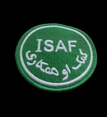 8 cm. Çap ISAF Uluslararası Güvenlik Yardım Gücü Nakış Patch