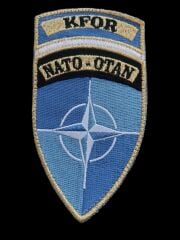 6.5x11.5 cm. Kosova Uluslararası Güvenlik Yardım Gücü Nakış Patch