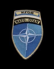 6.5x11.5 cm. Kosova Uluslararası Güvenlik Yardım Gücü Nakış Patch