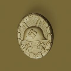 3.5x4 cm. 1939 Ww2 Alman Altın Dereceli Yara Rozeti Replikası