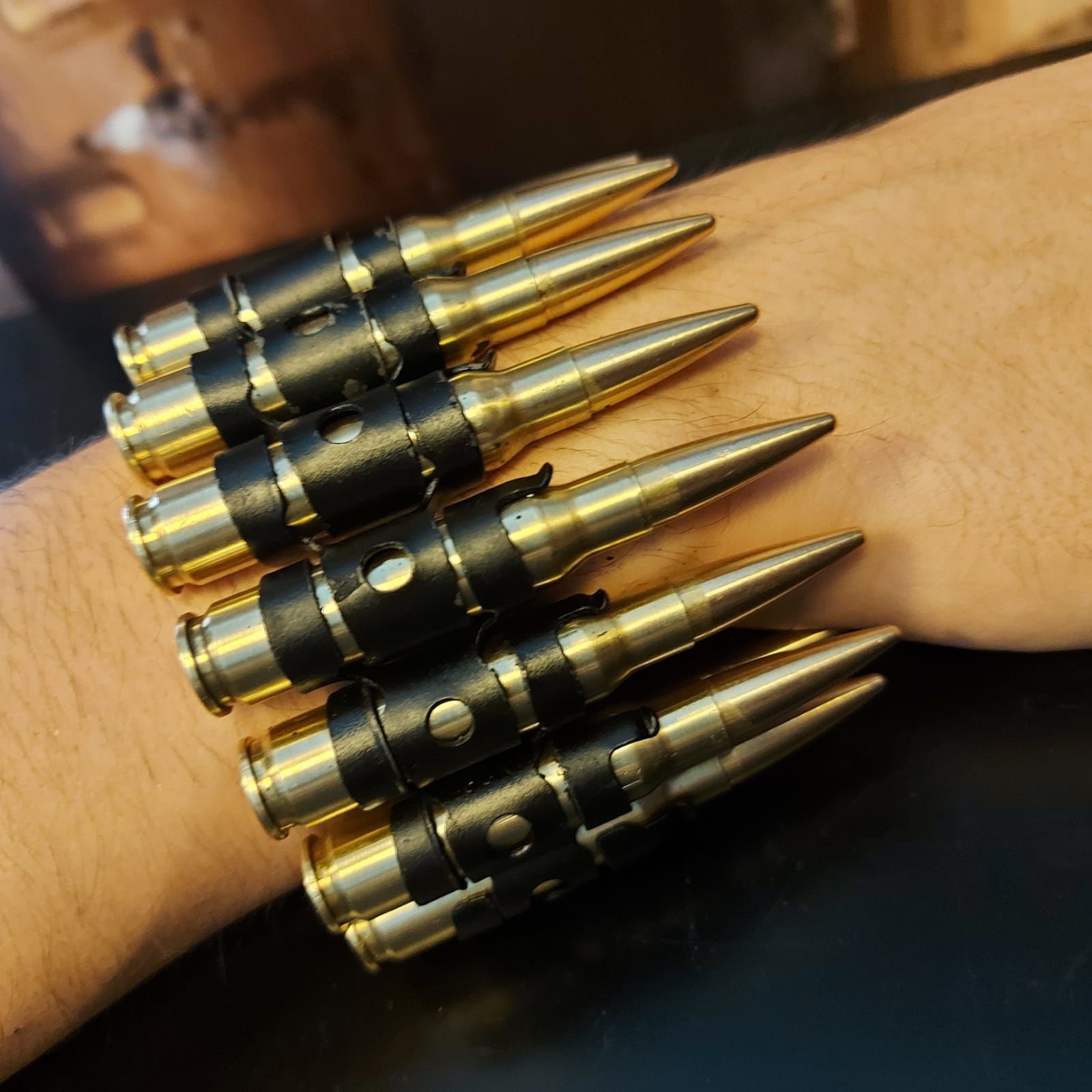 7.62x51 mm. Dekoratif 15'li Şerit-Bileklik