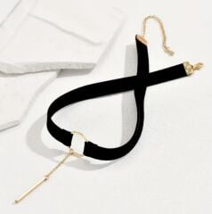 Donna Siyah Renk Süet Choker Kolye