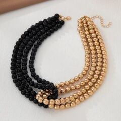 Donna Katmanlı Boncuklu Kolye Modeli