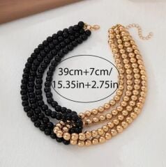 Donna Katmanlı Boncuklu Kolye Modeli