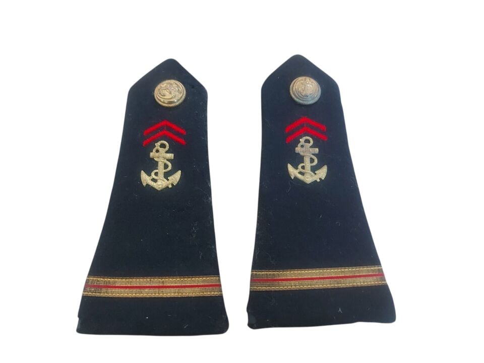 13.5 cm. Soğuk Savaş Sonrası Modern Dönem Fransız Donanması (Marine Nationale) Harici Apolet-2 (Çift Olarak)