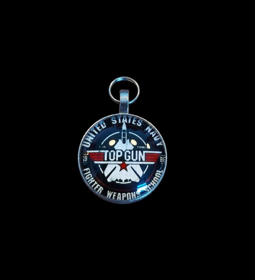 2.5 cm. Çap Metal Top Gun Kolye Ucu-Mont Fermuar Başlığı