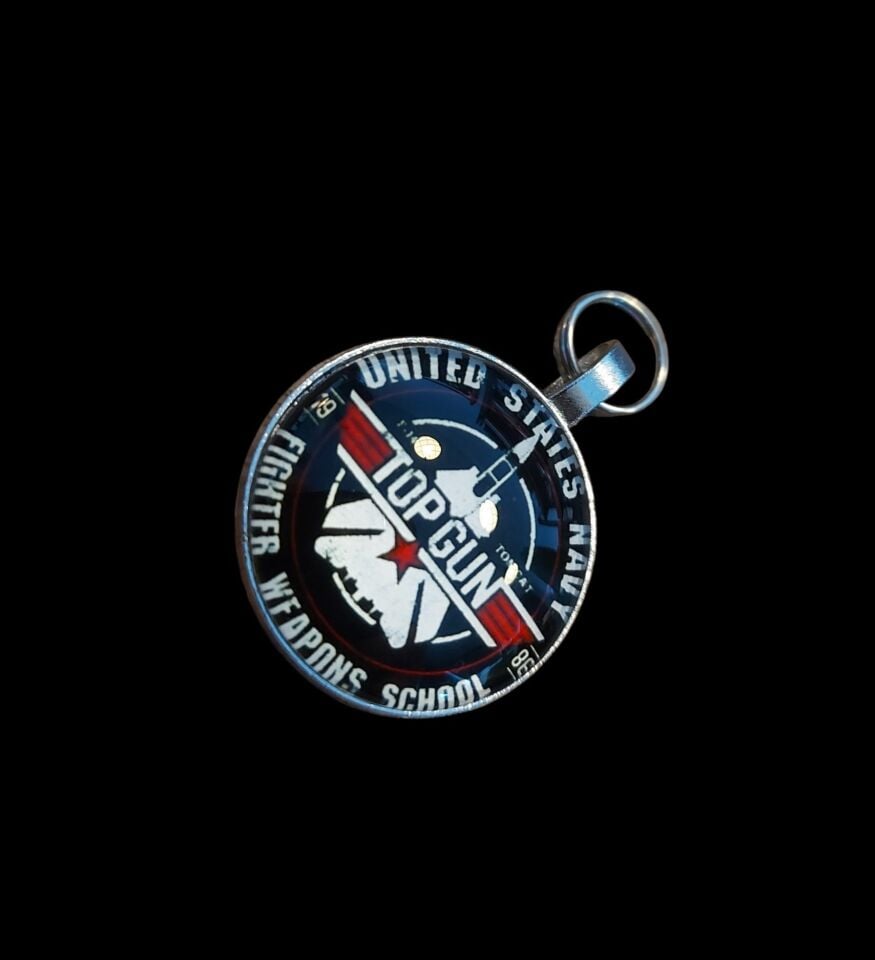 2.5 cm. Çap Metal Top Gun Kolye Ucu-Mont Fermuar Başlığı