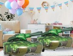 2 Adet Tank Formunda Folyo Balon (Yeşil Kamuflaj Renk)