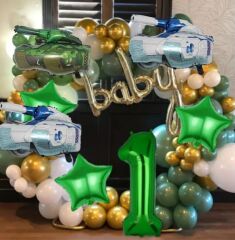 2 Adet Tank Formunda Folyo Balon (Yeşil Kamuflaj Renk)