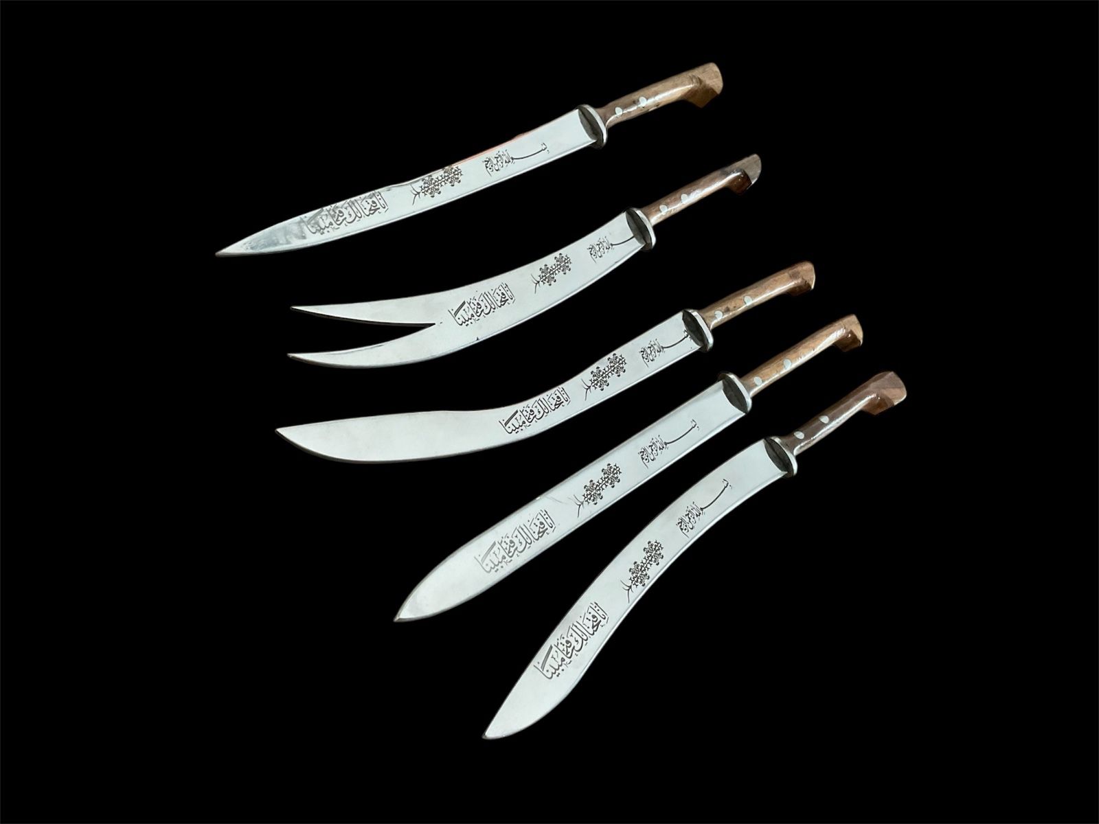 20.5 cm.Özel Üretim Osmanlı Kılıçları Formunda Zarf Açacağı Takımı (5 Adet)