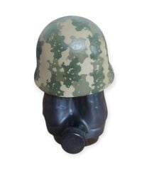 12x19x21 cm. Bot-Miğfer Motifli  Seramik Şişe