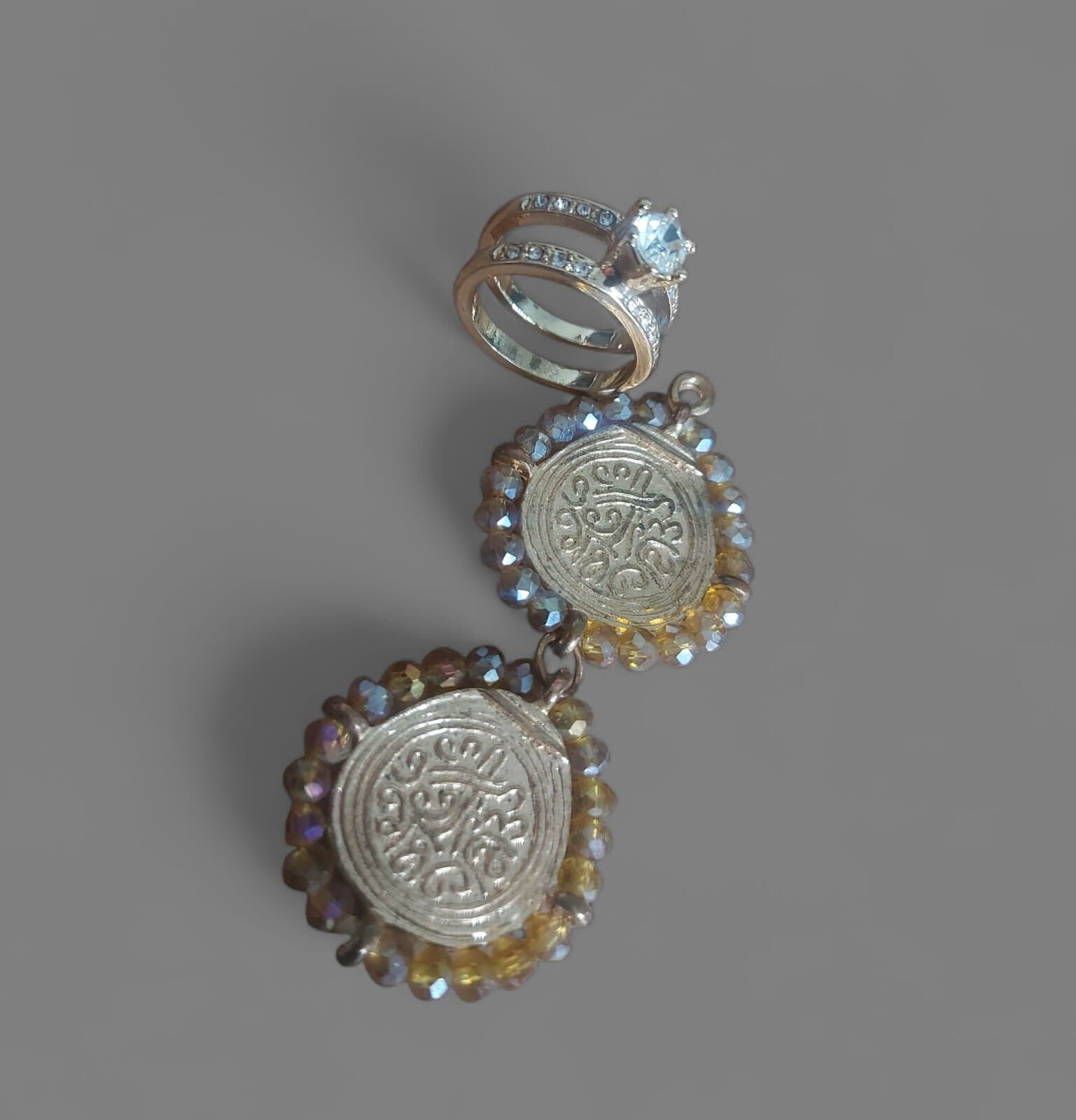 Vintage Kolye Ucu-Yüzük Takı Seti