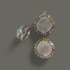 Vintage Kolye Ucu-Yüzük Takı Seti