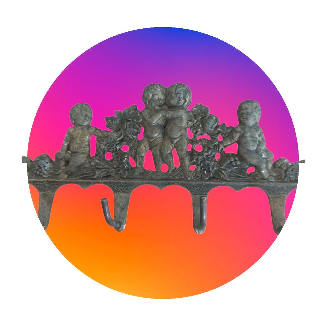 15x8 cm. Antika Avrupa Döküm Askı