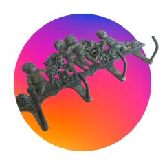 15x8 cm. Antika Avrupa Döküm Askı