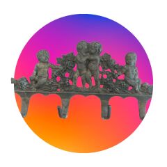 15x8 cm. Antika Avrupa Döküm Askı