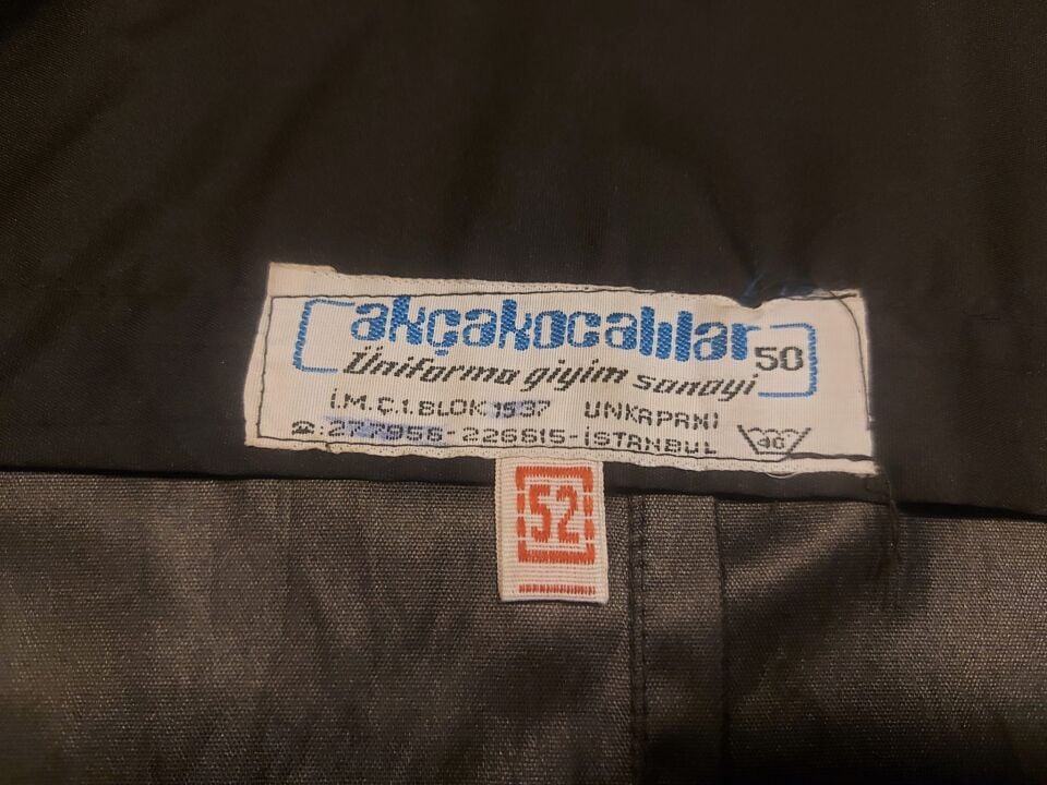 90'lı Yıllar DKK Teğmen Siyah Renk Yağmurluk Unisex (52/L Beden)