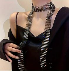 Donna Rhinestone Taşlı Zarif Kadın Kolye Modeli