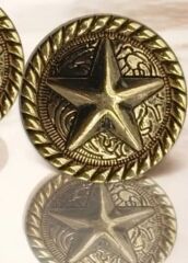 2 cm. Çap Yıldız Desenli Vintage Metal İngiliz Tarzı Ceket Düğmesi (Adet Fiyatıdır)