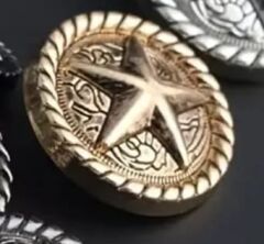 2 cm. Çap Yıldız Desenli Vintage Metal İngiliz Tarzı Ceket Düğmesi (Adet Fiyatıdır)