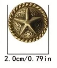 2 cm. Çap Yıldız Desenli Vintage Metal İngiliz Tarzı Ceket Düğmesi (Adet Fiyatıdır)