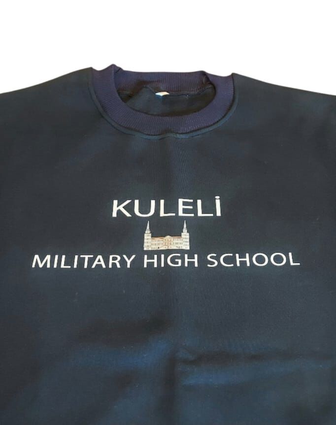 Lacivert Renk Kuleli Sweatshirt 3 İplik Unisex (L-XL Beden)