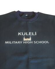 Lacivert Renk Kuleli Sweatshirt 3 İplik Unisex (L-XL Beden)