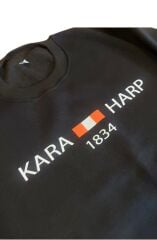Lacivert Renk Kara Harp Sweatshirt 3 İplik Unisex (L Beden)