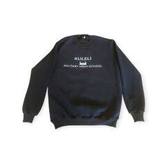 Siyah Renk Kuleli Sweatshirt 3 İplik Unisex (L-XL Beden)