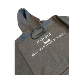 Gri Renk Kuleli Kapşonlu Sweatshirt  3 İplik Unisex (L Beden)