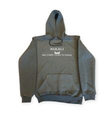 Gri Renk Kuleli Kapşonlu Sweatshirt  3 İplik Unisex (L Beden)