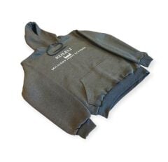 Gri Renk Kuleli Kapşonlu Sweatshirt  3 İplik Unisex (L Beden)