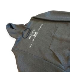 Gri Renk Kuleli Kapşonlu Sweatshirt  3 İplik Unisex (L Beden)