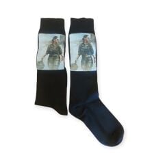 Siyah Renk Kadın Diz Altı Çorap (Kadın Pilot Baskılı)