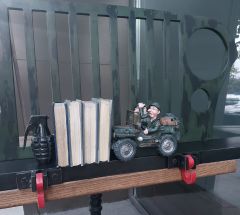 Ahşap Jeep Kitaplık Organizer Modeli