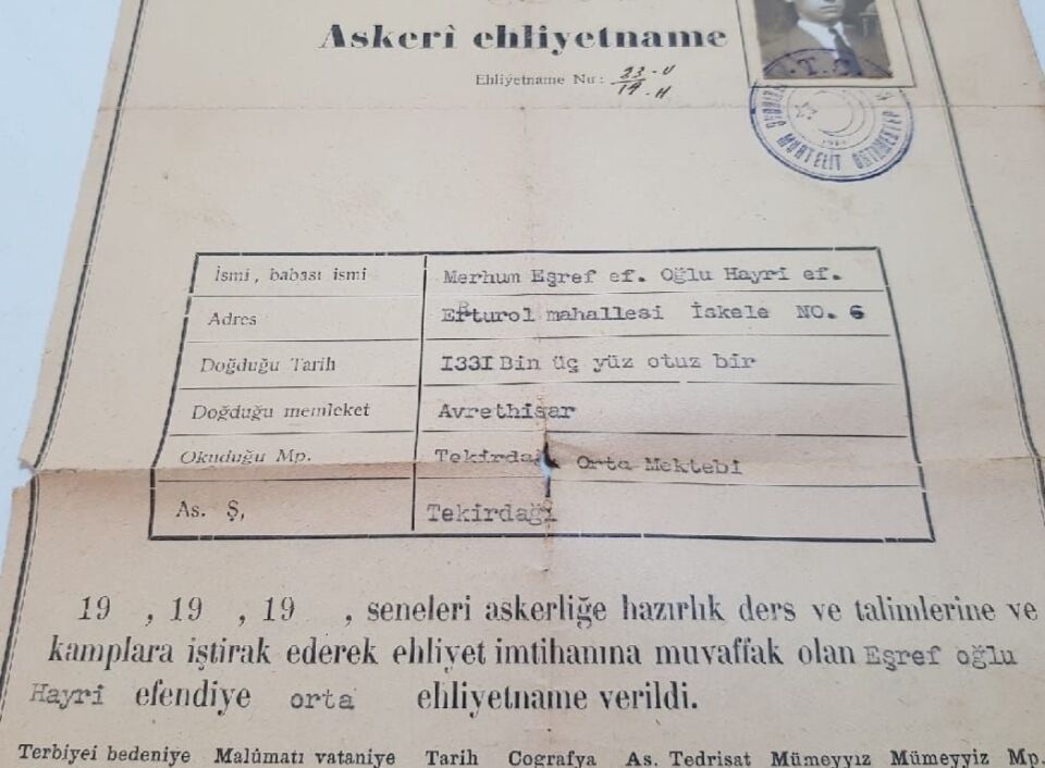 1931 Tarihli Askeri Ehliyetname