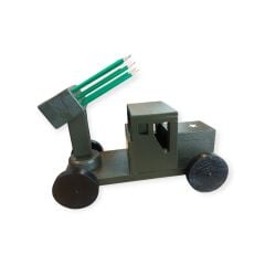 17x35x23.5 cm. El Yapımı Ahşap Masa Üstü Hava Sav. Sis. Rampası Temalı Kalemlik