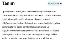 Optimum Time OS3 Zamanlayıcı (Sailing Watch)