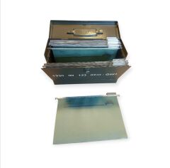 45x15x27 cm. İngiliz 1940'lar Metal Evrak-Dosya Çantası (Körüklü-Raylı)