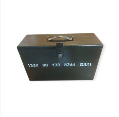 45x15x27 cm. İngiliz 1940'lar Metal Evrak-Dosya Çantası (Körüklü-Raylı)