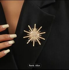 Donna  Parıldayan Taşlı Yıldız Broş