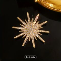 Donna  Parıldayan Taşlı Yıldız Broş