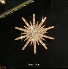 Kadınlar İçin Parıldayan Taşlı Yıldız Broş