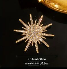 Donna  Parıldayan Taşlı Yıldız Broş