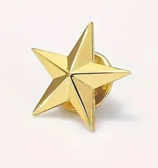 1.6 cm. Boy Altın Renk Yıldız Broş Modeli