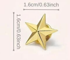 1.6 cm. Boy Altın Renk Yıldız Broş Modeli