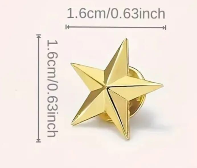 1.6 cm. Boy Altın Renk Yıldız Broş Modeli