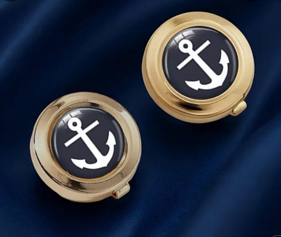 2 Adet Altın Renkli Marine Gömlek Tokası