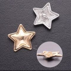2 cm. Gold Renk Yıldız Formunda Metal Ceket Düğmesi (6 Adet)