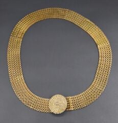 76x3.5 cm. Taşlı Tokalı Vintage Metal Kemer